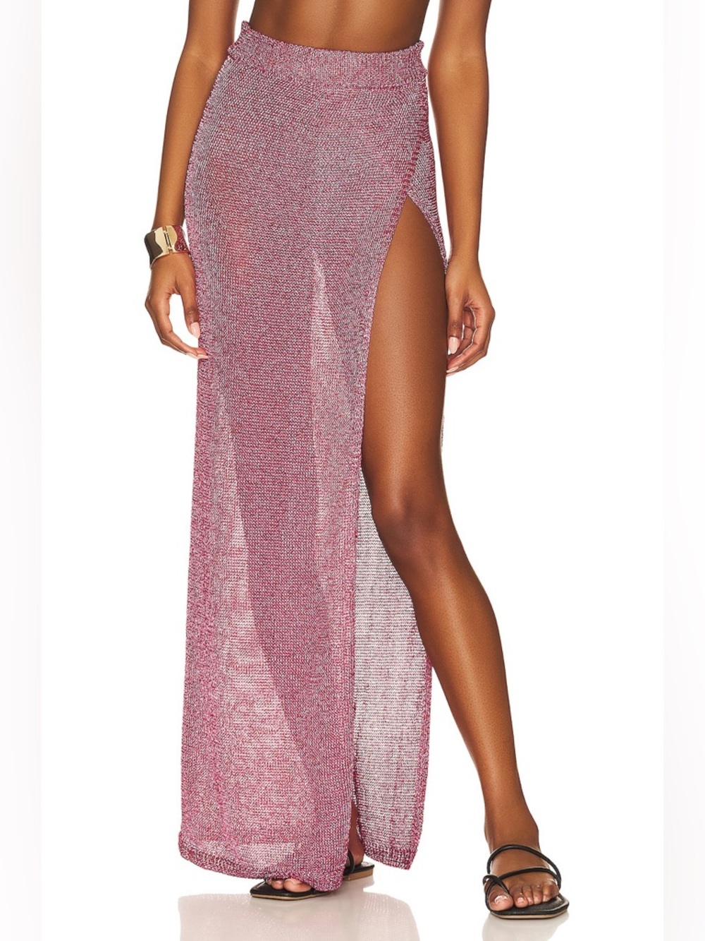 Superdown Keva Wrap Maxi Skirt in Pink